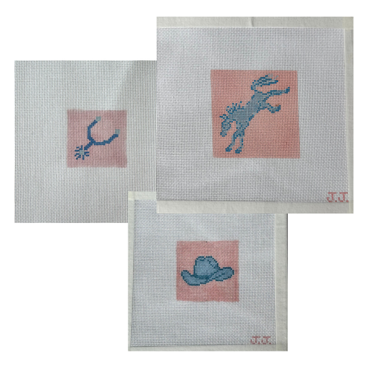 The Bucking Mustang Needlepoint Canvas Bundle