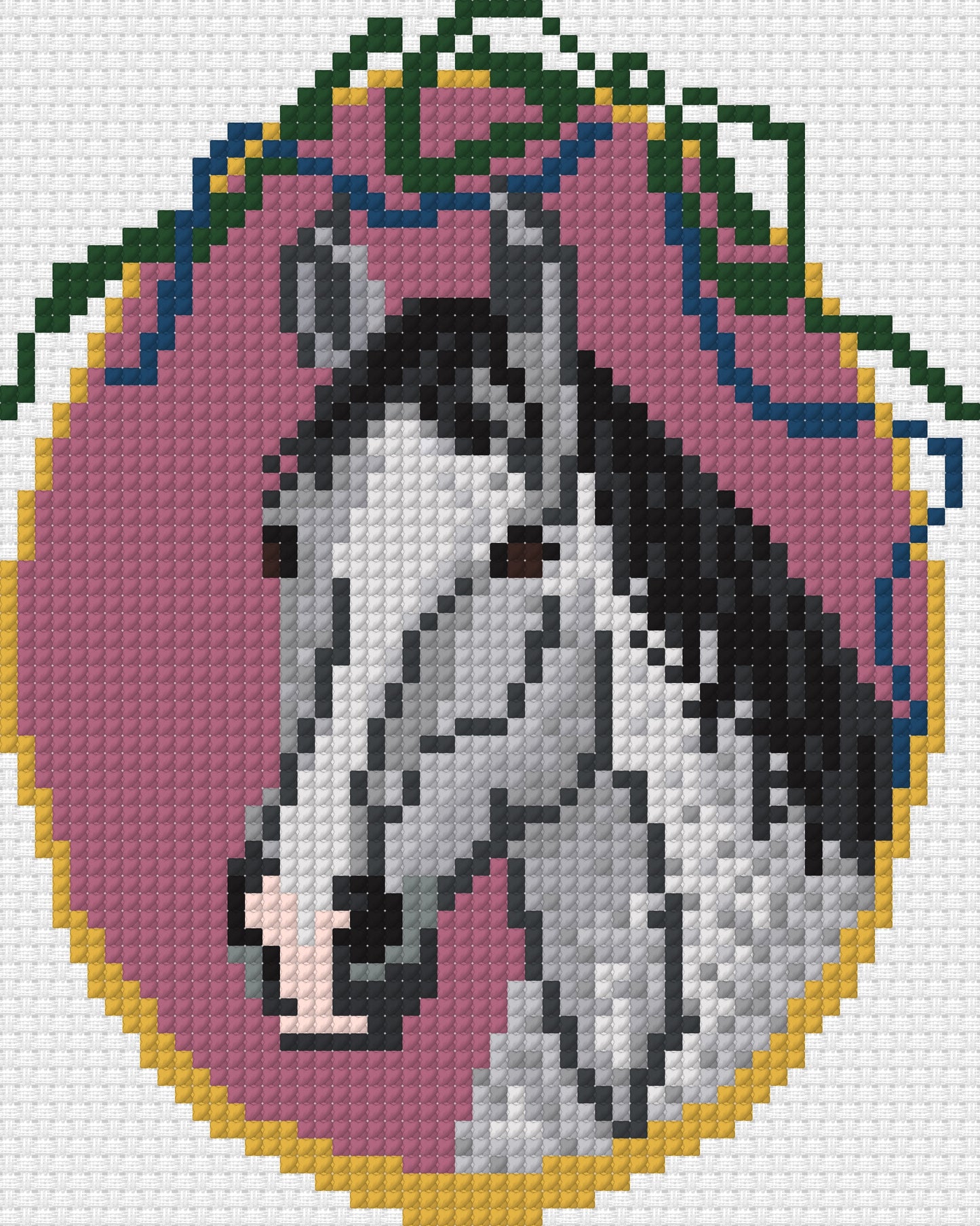 Dapple Grey Heart Horse Cameo