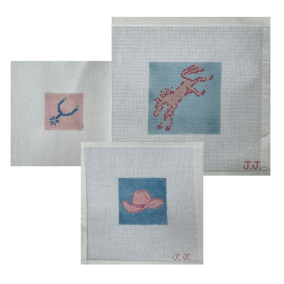 The Bucking Mustang Needlepoint Canvas Bundle