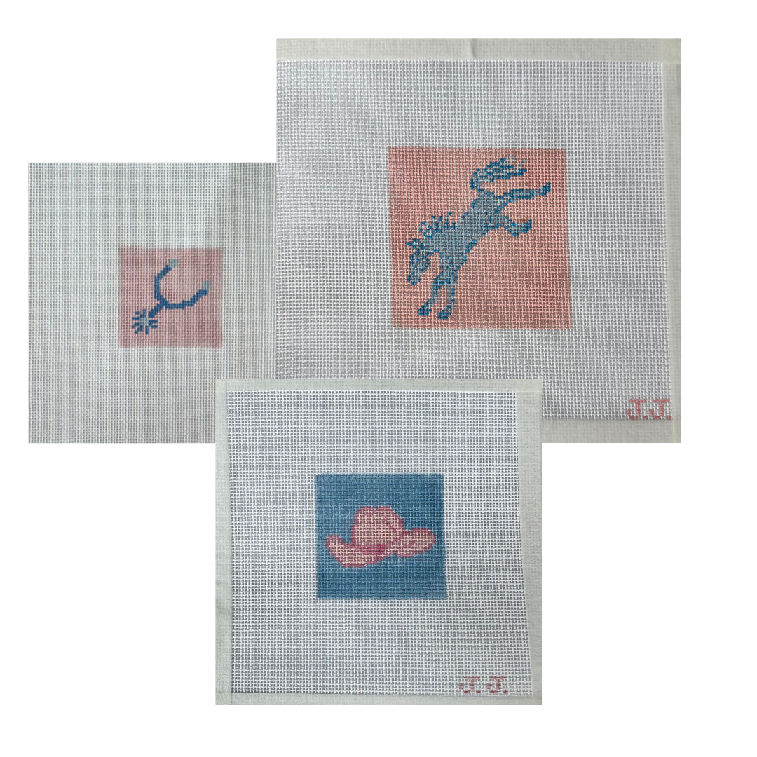 The Bucking Mustang Needlepoint Canvas Bundle