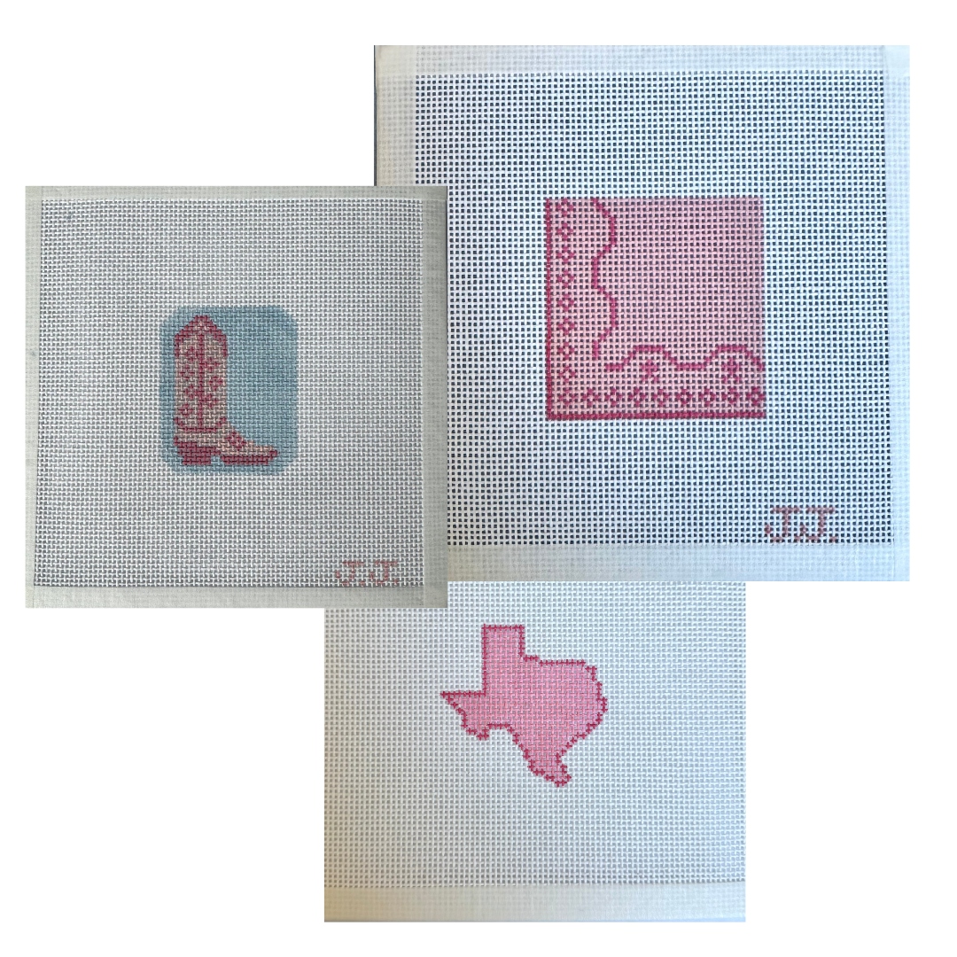 The Little Texas Trio Needlepoint Canvas Bundle